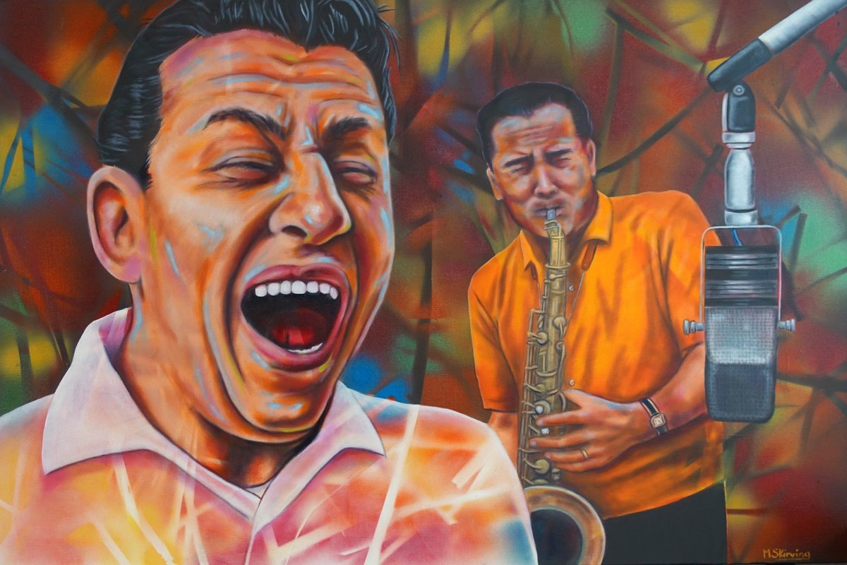 Expressive Portrait Oil Painting By Mark Antony Skirving, 35 X 24", Louis &Amp; Sammy, Original Artwork