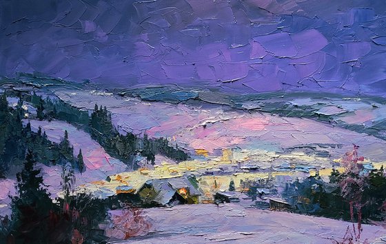 Winter Evening in the Mountains