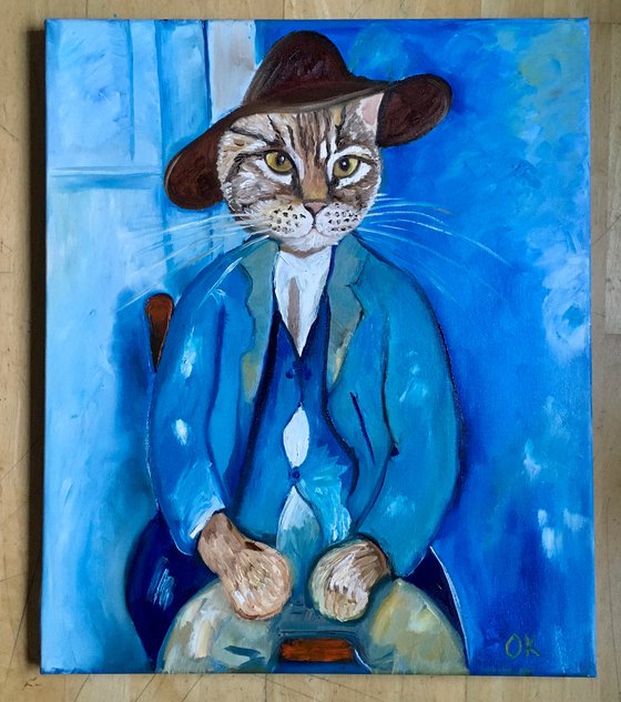 Troy The Cat  Little Peasant  inspired by  portrait  ( 1918) of Amedeo Clemente Modigliani