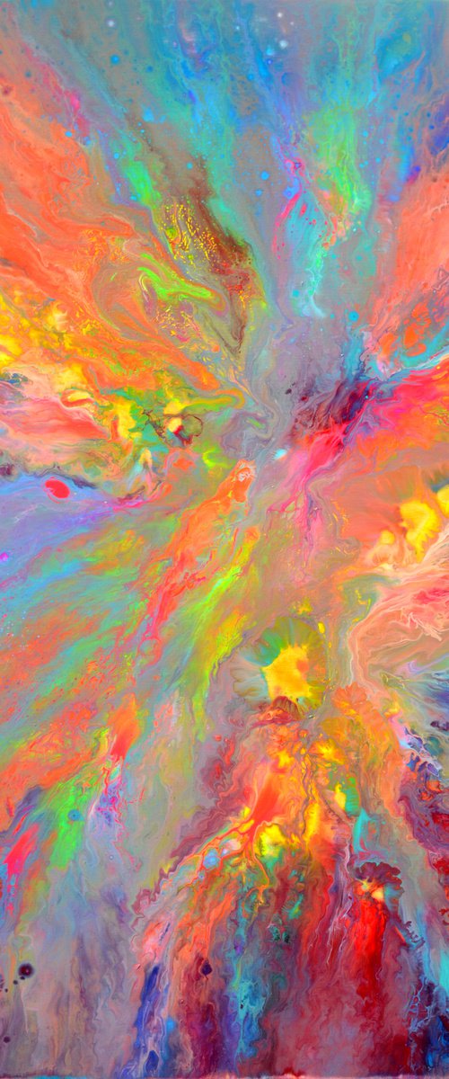 Phoenix Vs. Dragon - 100x70 cm - XL Large Abstract Painting by Soos Tiberiu
