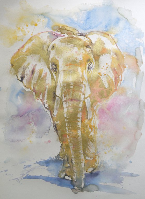 Big elephant in gold