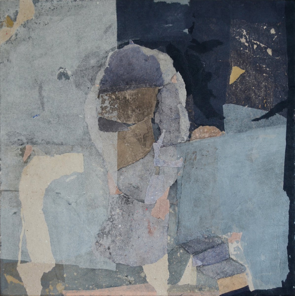 Abstract Collage By Trayana Panayotova, 20 X 20", Locked Space Vii, Original Artwork