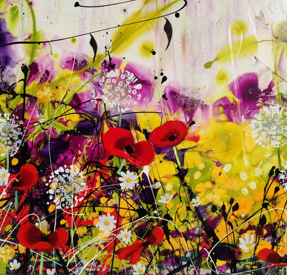 Wildlight Meadow; Abstract Floral Landscape