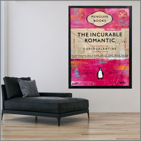 Incurable 100cm x 120cm Incurable Romantic Book Page Pop Art With Etched Frame
