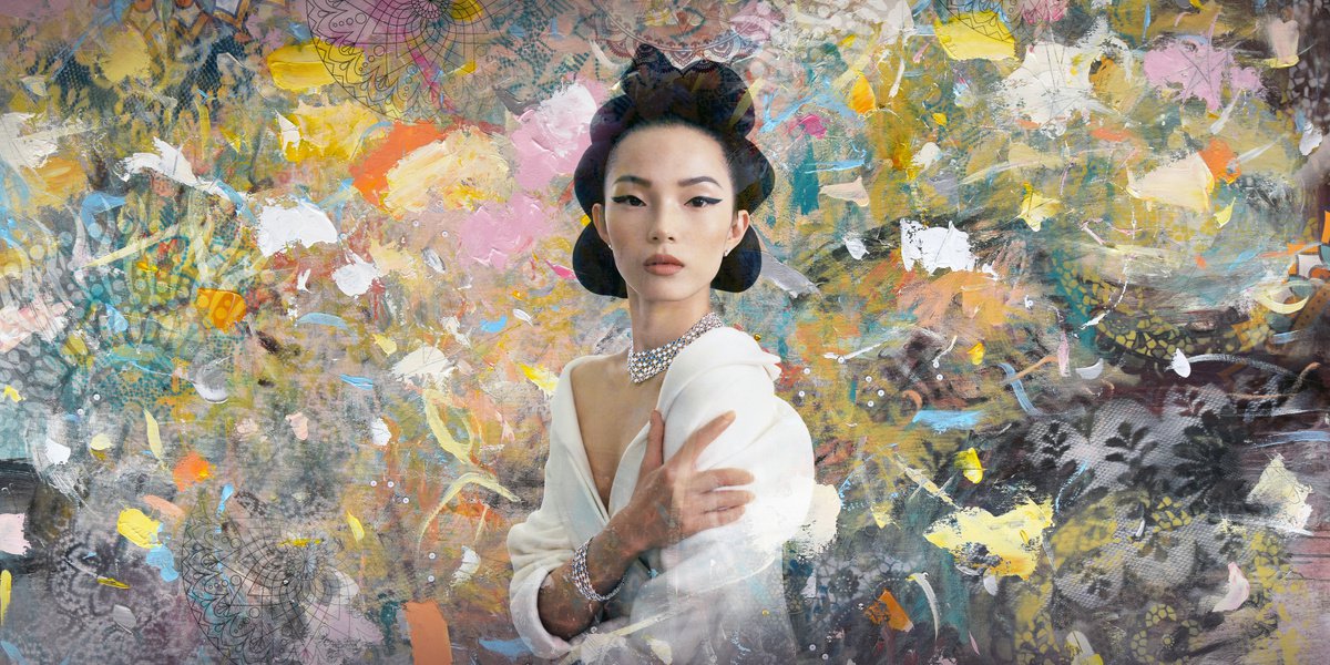 Expressive Portrait C-Type Print By Catalin Ilinca, 35 X 18, Mandala (Iv), Original Artwork