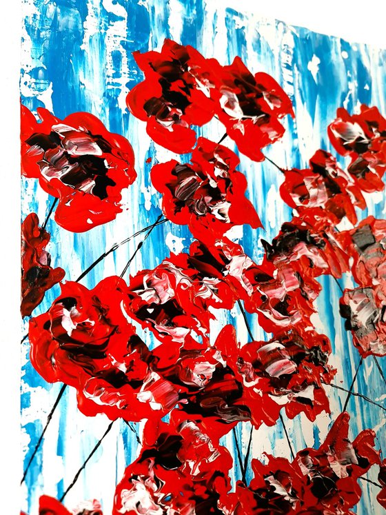 Poppies On Blue 2