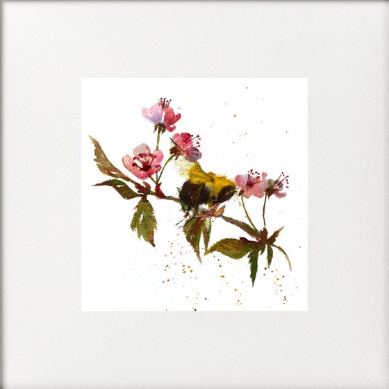 Bee & Cherry Blossom Framed