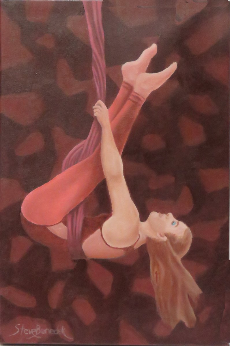 Impressionistic Portrait Oil Painting By Stephen Benedek, 12 X 18", Acrobat Study, Original Artwork