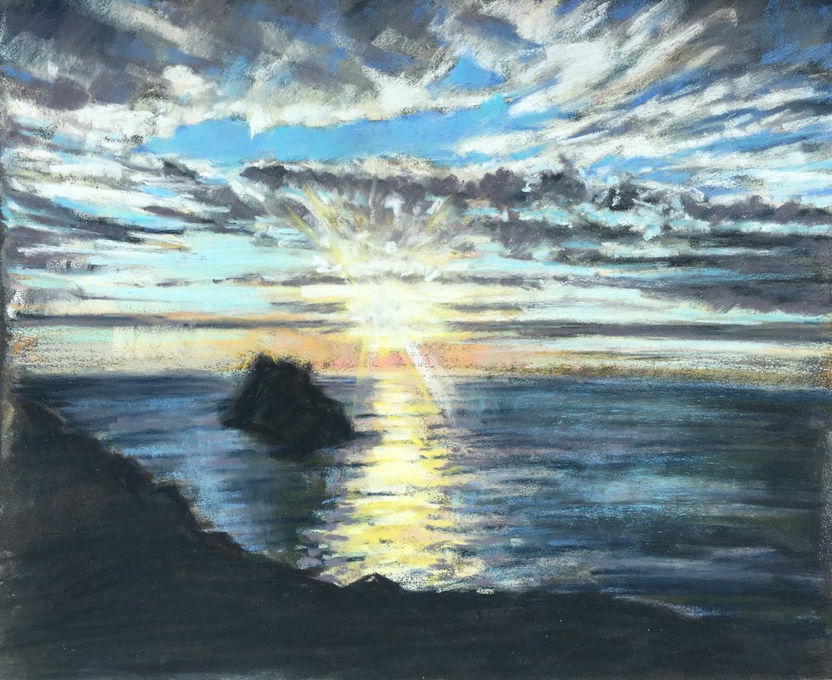 Cornish sunset - Boscastle by Louise Gillard