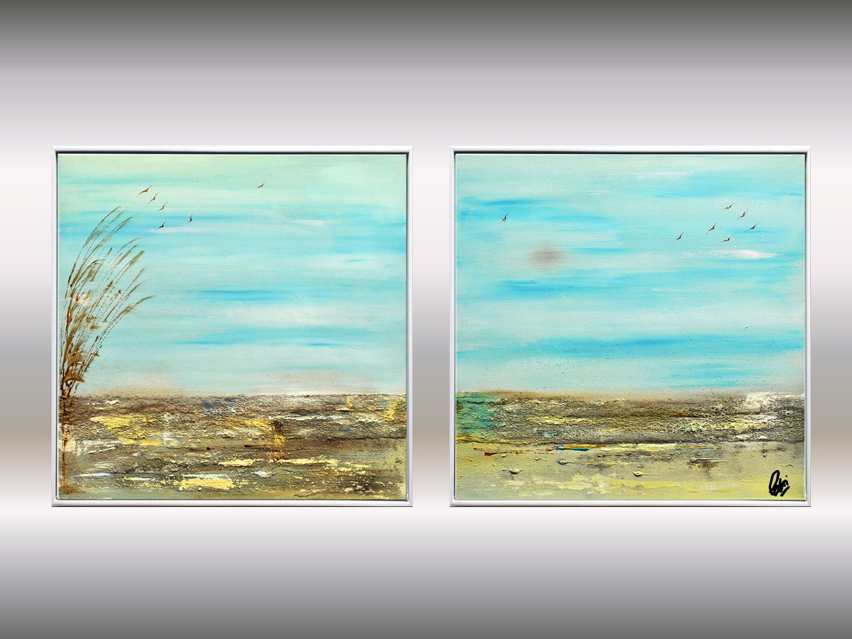 Calming - Abstract Art - Acrylic Painting - Canvas Art - Framed Painting - Abstract Painti... by Edelgard Schroer