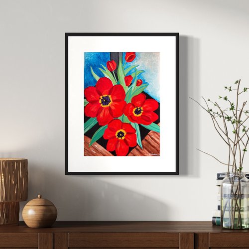 Red Tulips by Samantha Malone