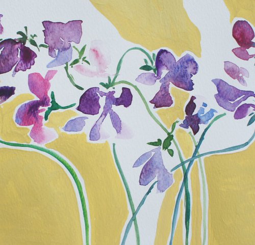 Sweet Peas - first handful of the year by Julia  Rigby