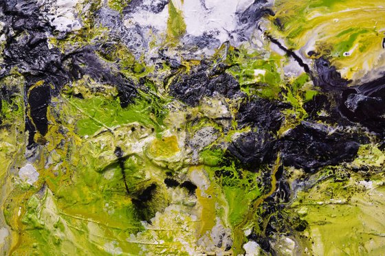 Lime By Design 190cm x 100cm Lime Textured Abstract Art