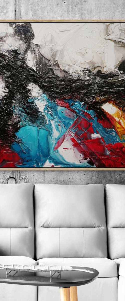 Sugar Candy 160cm x 100cm Textured Abstract Art by Franko