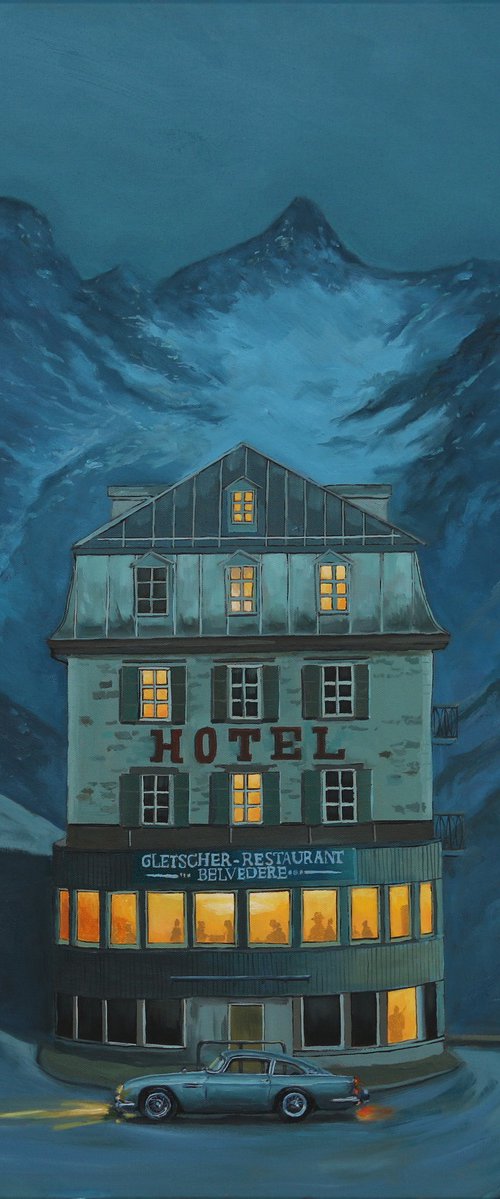 The Hotel Belvedere at night by Tom Clay