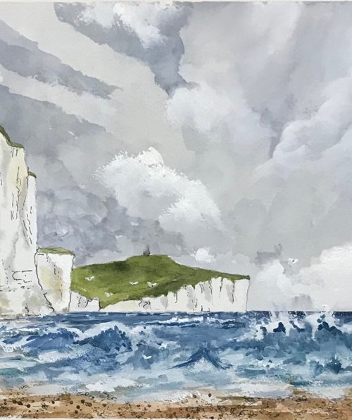 Stormy day at The Seven Sisters cliffs in Sussex by Brian Tucker