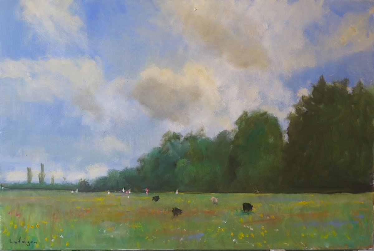 Midsummer Meadow By Malcolm Ludvigsen, 34 X 24, Artwork For Sale On Artfinder