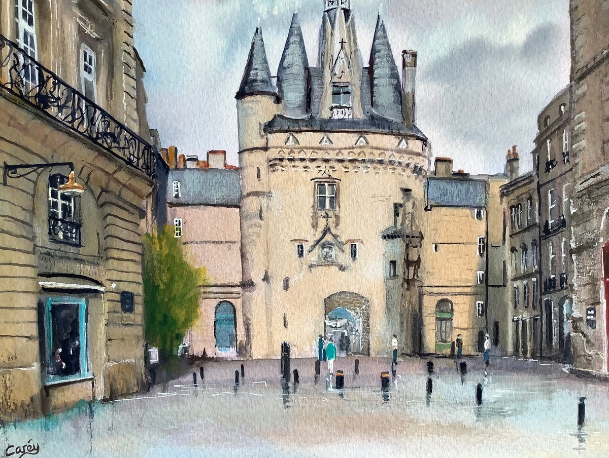 Impressionistic Cityscapes Watercolour By Darren Carey, 15 X 11, Bordeaux, France, Original Artwork