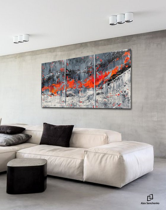 180x90cm. / Abstract triptych / Abstract 2190