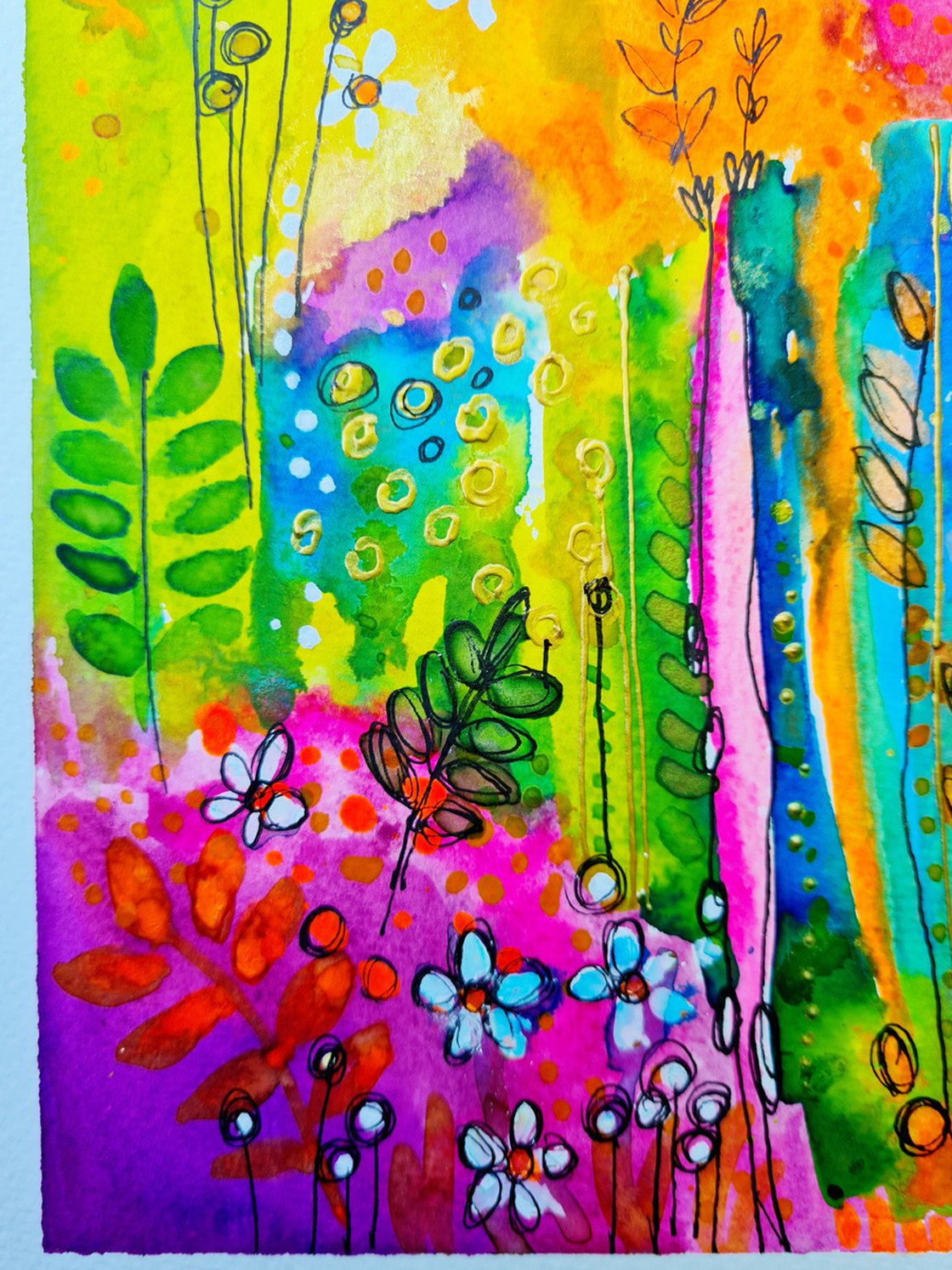 Summer garden Mixedmedia painting by Simon Tünde Artfinder