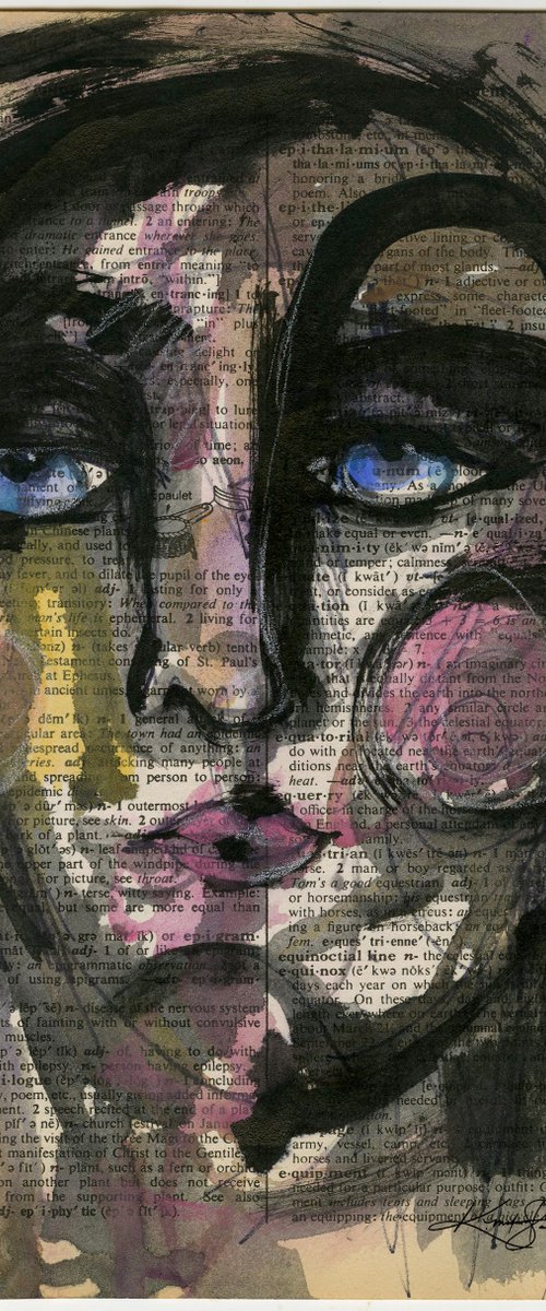 Funky Face 2020-20 - Mixed Media Painting by Kathy Morton Stanion by Kathy Morton Stanion