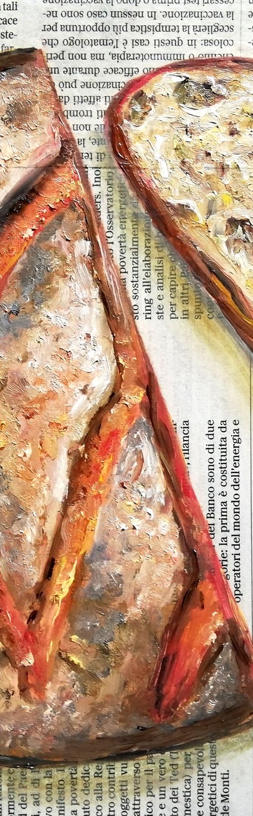 Bread Loaf lying on Newspaper by Katia Ricci