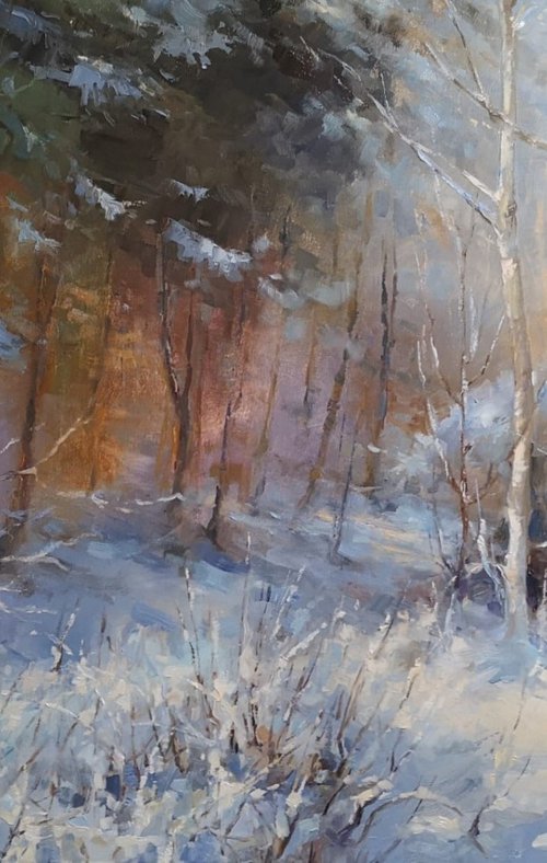 "Winter dream", original,one of a kind, oil on canvas painting (24x36x1,5") by Alexander Koltakov