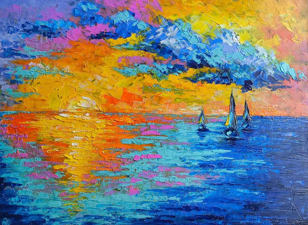 Impressionistic Landscape Oil Painting By Anastasia Kozorez, 16 X 12, Whispers Of The Last Light, Original Artwork