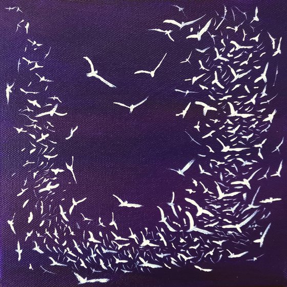 Soul Birds on Purple - small, gorgeous