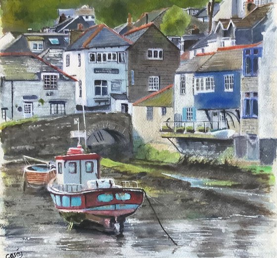 Low tide at Polperro, Cornwall.