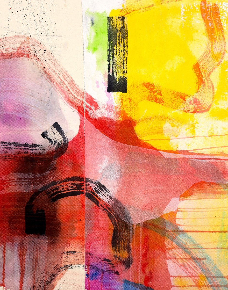 Organic Abstract Acrylic Painting By Poovi Art, 21 X 27", Autumnal 03, Original Artwork