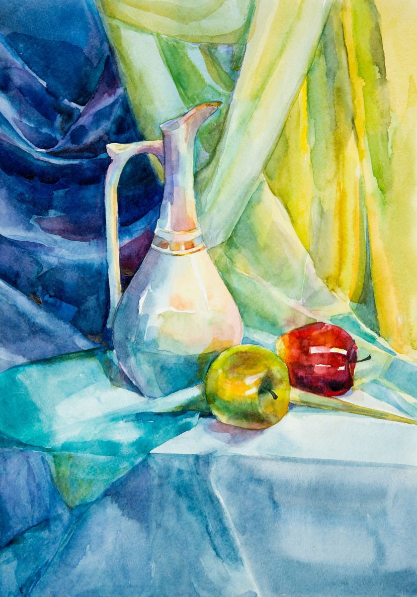 Impressionistic Still Life Watercolour By Galyna Shevchencko, 12 X 17, Still Life 2, Original Artwork