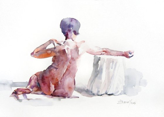 sitting nude