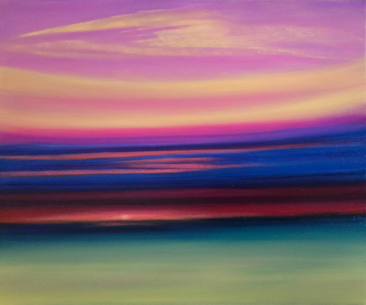 Impressionistic Landscape Oil Painting By Faith Patterson, 24 X 20, Into The Night, Original Artwork