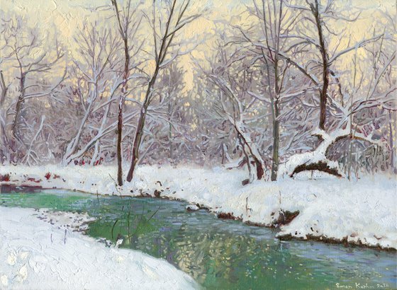 A frosty evening on the Chertanovka River