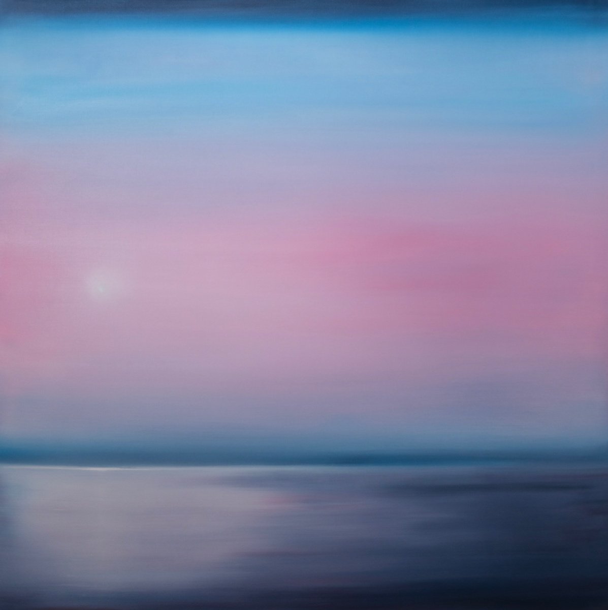 Abstract Landscape Oil Painting By Jonathan Speed, 39 X 39, Serene Ocean, Original Artwork