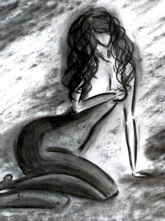 Woman Nude Charcoal art