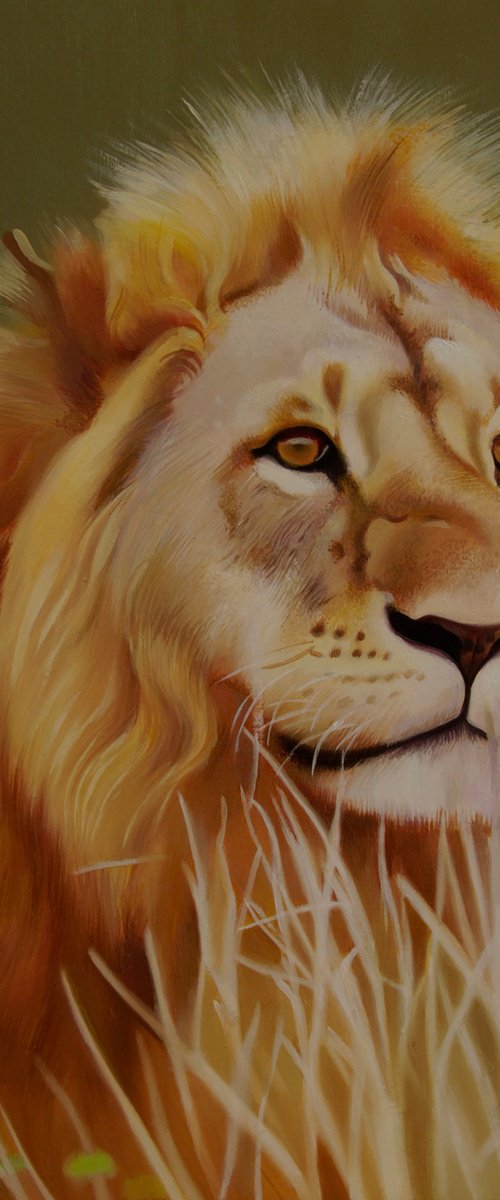 Commission, Lion, Oil on canvas by Valeri Tsvetkov