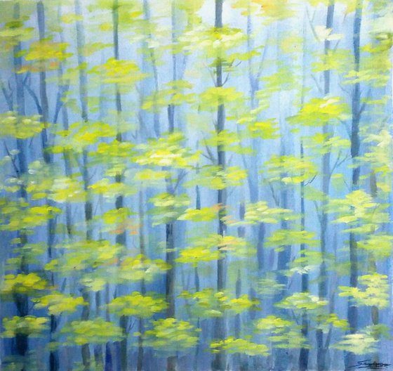 Mystery Autumn Forest - Acrylic Painting Canvas