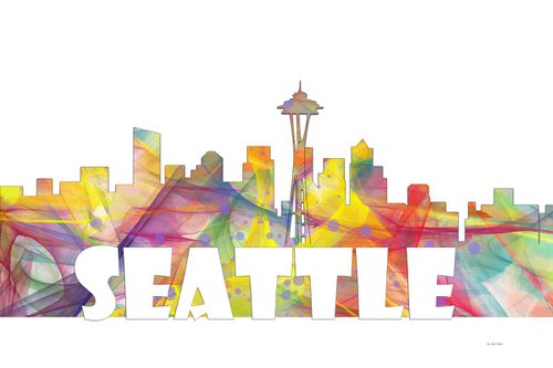 Seattle Washington Skyline MCLR2 by Marlene Watson
