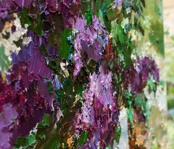 Lilacs still life impasto painting