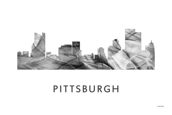 Pittsburgh Pennsylvania Skyline WB BW