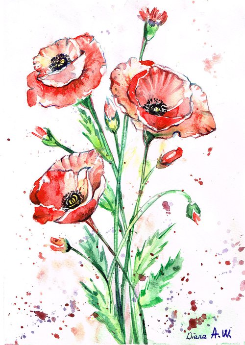 red poppies by Diana Aleksanian