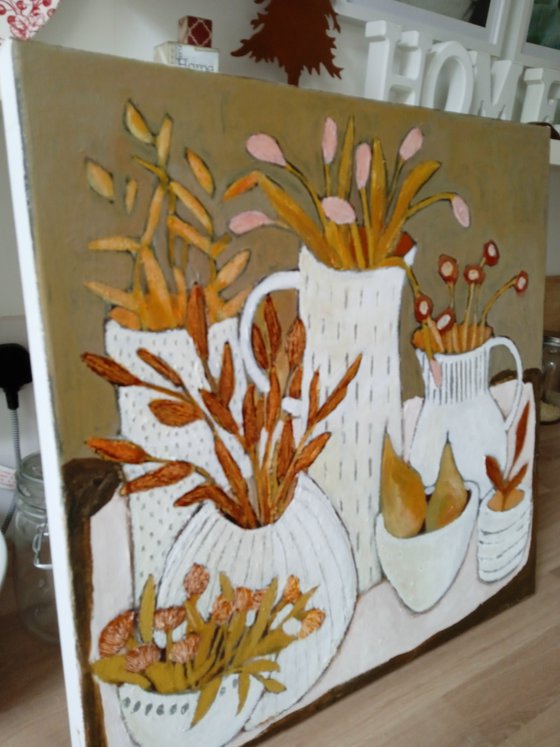 Autumn Fruit and Flowers