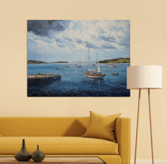 Morning sun on the Lunenburg bay (36x48x1.5")