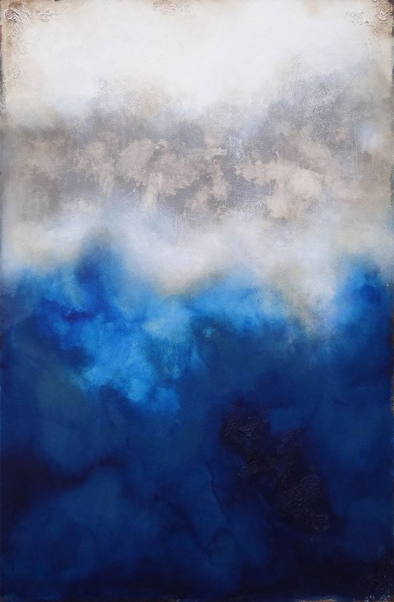 rough blues (120 x 80 cm)