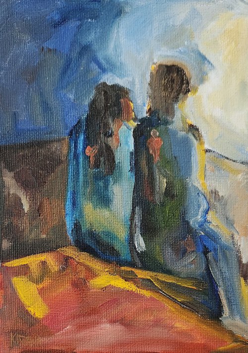 "By Your Side" - Figurative - Abstract by Katrina Case