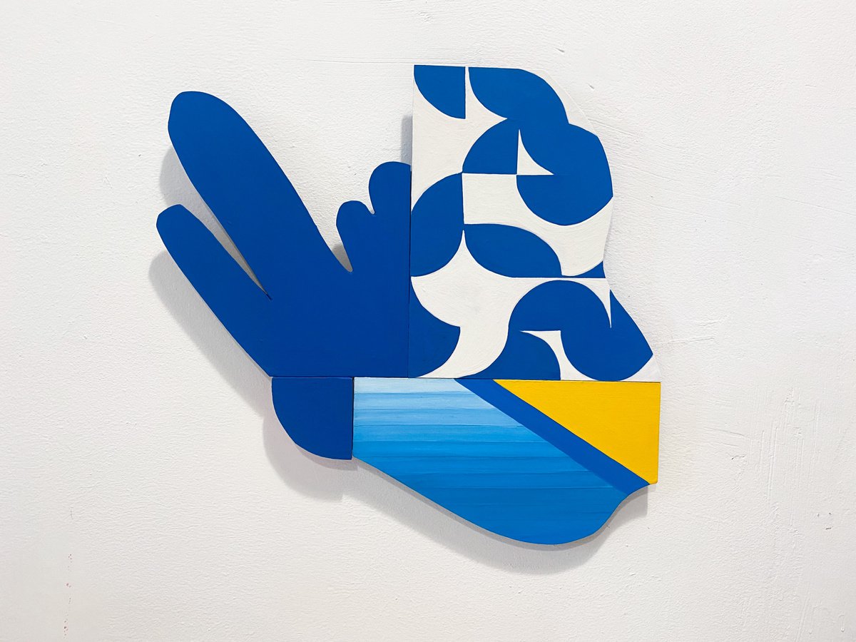 Geometric Abstract Sculpture By Jessica Moritz, 20 X 18, Color Block: Sailing, Geometric Wall Sculpture, Original Artwork