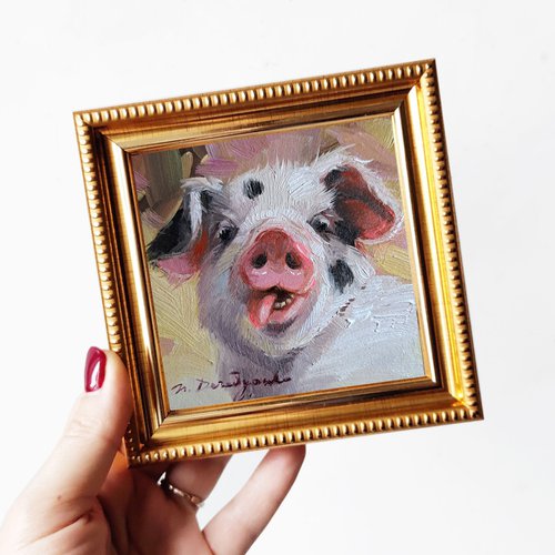 Pig portrait by Nataly Derevyanko