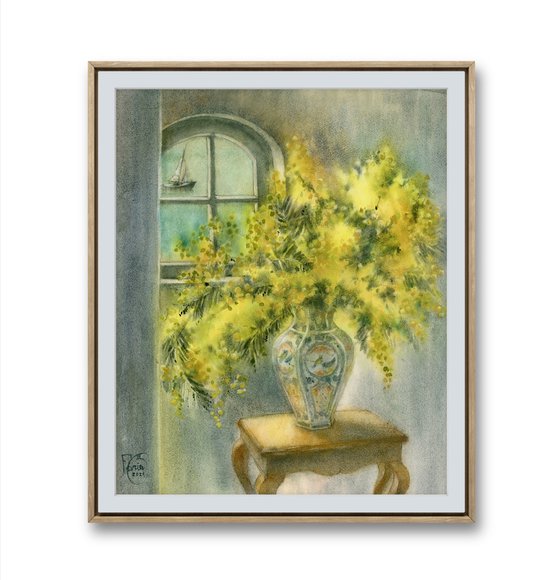 Still life with mimosa
